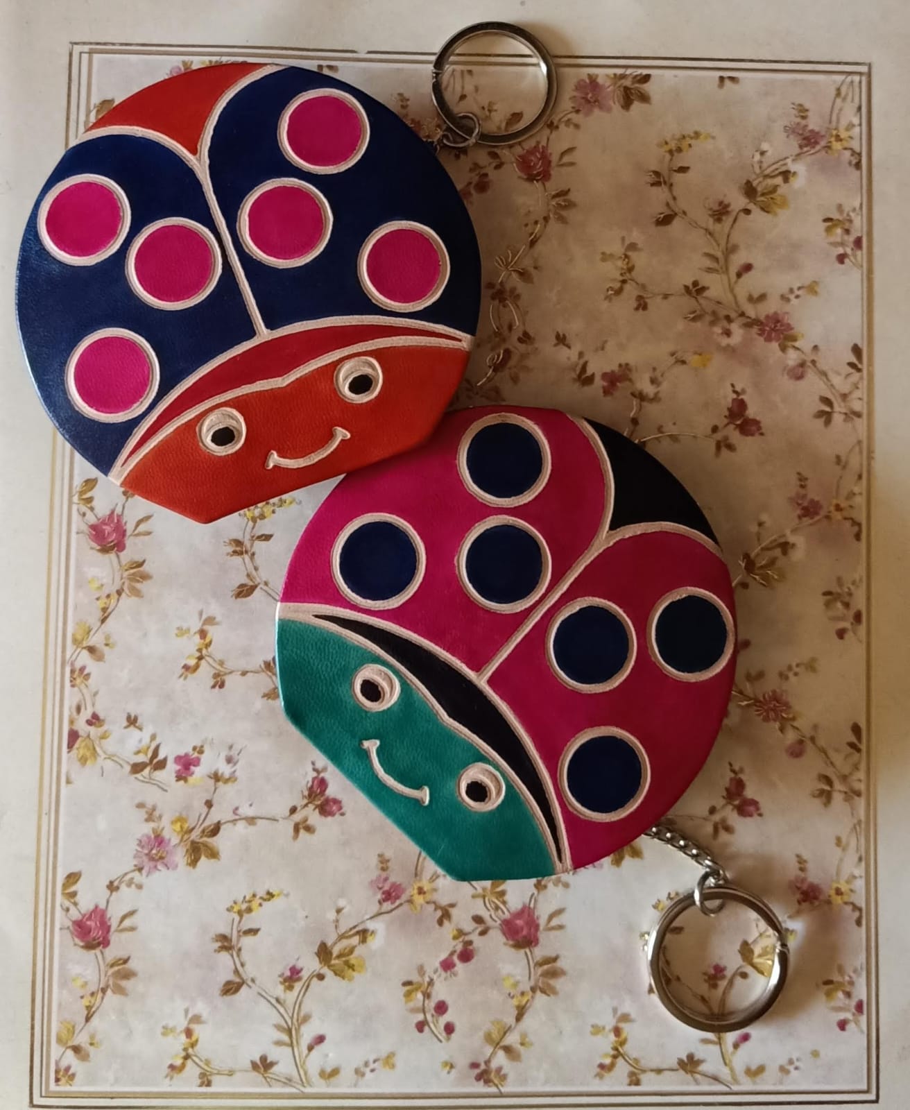 Cute leather handcrafted coin box keychain charms - click to see design options