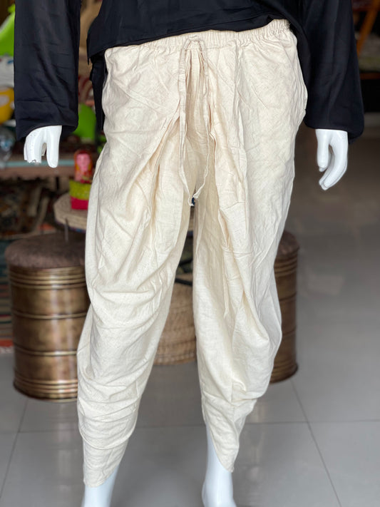 Off white cotton afghan pants