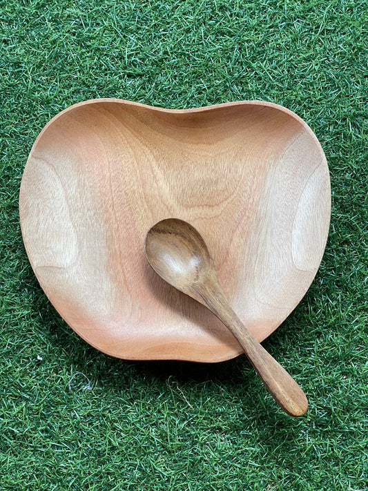 Handcrafted wooden apple shape tray