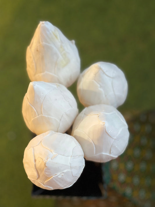 White handmade lotus bud made of Sholapith - approx 12 cm length